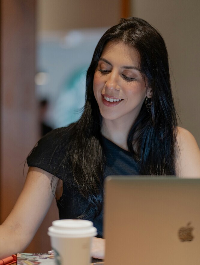 happy ESl teacher using AI